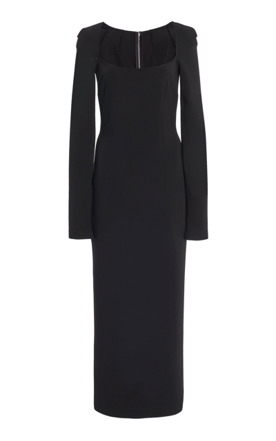 Dolce & Gabbana Jersey Midi Dress In Black