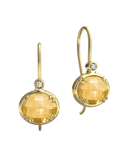 I. Reiss 14k 4.95 Ct. Tw. Diamond & Citrine Earrings In Gold