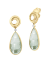 I. REISS I. REISS 14K 14.03 CT. TW. DIAMOND & GREEN AMETHYST EARRINGS