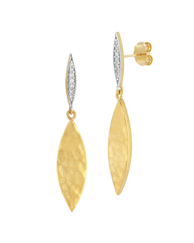 I. Reiss 14k 0.10 Ct. Tw. Diamond Leaf Dangle Earrings In Gold