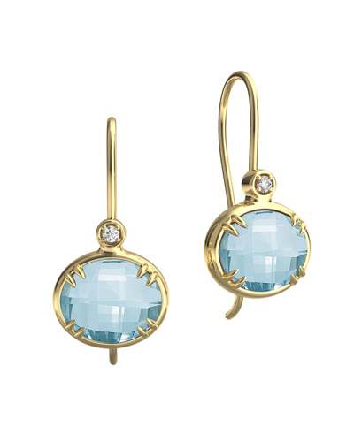 I. Reiss 14k 6.05 Ct. Tw. Diamond & Blue Topaz Earrings In Gold