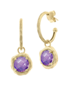 I. REISS I. REISS 14K 6.50 CT. TW. DIAMOND & AMETHYST CHARM EARRINGS