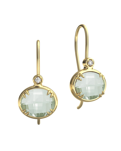 I. Reiss 14k 5.05 Ct. Tw. Diamond & Green Amethyst Earrings In Gold