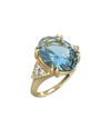 I. REISS I. REISS 14K 6.69 CT. TW. DIAMOND & BLUE TOPAZ COCKTAIL RING
