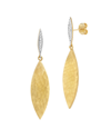 I. REISS I. REISS 14K 0.10 CT. TW. DIAMOND LEAF DANGLE EARRINGS