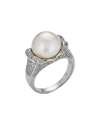 BELPEARL BELPEARL SILVER 9-10MM PEARL CZ RING