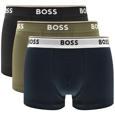 Boss Business Boss Underwear Three Pack Trunks In Green