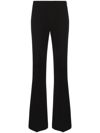 Theory Demitria Admiral Crepe Flare-leg Pants In Black