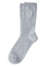 Brunello Cucinelli Men's Cotton Chalk Stripe Effect Socks With Logo In Grey