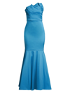 AIDAN MATTOX WOMEN'S STRETCH SATIN MERMAID GOWN