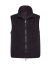Brunello Cucinelli Women's Cashmere Feather Yarn Reversible Knit Down Vest In Grey