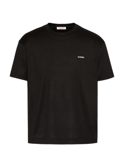 Valentino Logo-print Cotton T-shirt In Black