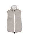 Brunello Cucinelli Women's Cashmere Feather Yarn Reversible Knit Down Vest In Grey