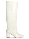 Paris Texas Anja Croc-effect Leather Knee-high Boots In Bone China