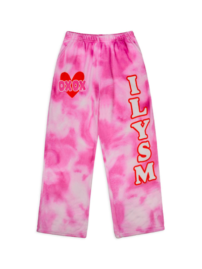 Iscream Kids' Little Girl's & Girl's Theme Ilysm Tie-dye Sweatpants In Neutral