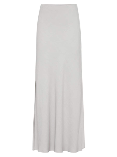 Brunello Cucinelli Bias-cut Skirt In Light_grey
