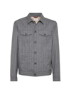 Brunello Cucinelli Men's Virgin Wool Chalk Stripe Four Pocket Jacket In Grey