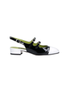 Carel Slingback In Black And White Patent Leather In Black  
