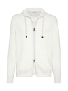 Brunello Cucinelli Men's Cashmere Sweatshirt Style Cardigan In Galet