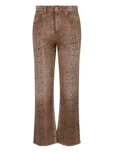 Golden Goose Faded Leopard-print Kick Flare Jeans
