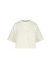 Bottega Veneta Womens Chalk Boxy Cropped Cotton-jersey T-shirt In Cream