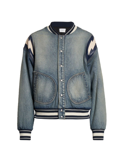 Rhude Blue Lightning Bomber Jacket