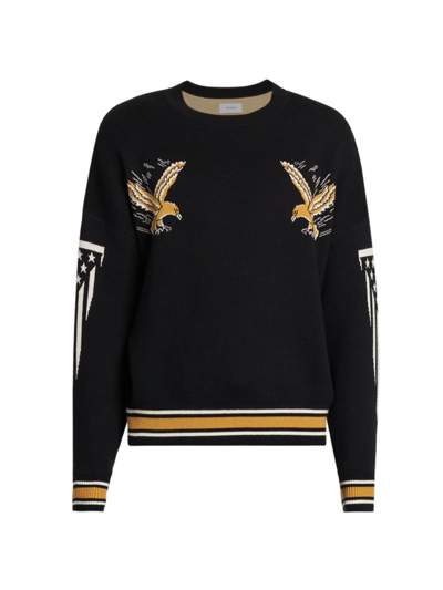 Rhude Logo-embroidered Intarsia Cotton And Cashmere-blend Sweater