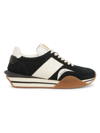 Tom Ford James Panelled Flatform Sneakers In Black Cream
