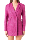 Endless Rose Women's Tweed Blazer Romper In Orchid