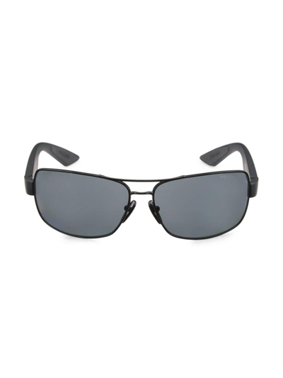 Prada Men's 65mm Rectangular Sunglasses In Black Grey Gradient