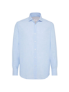 Brunello Cucinelli Oxford Shirt In Sky Blue