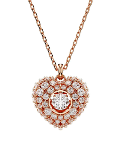 Swarovski Women's Hyperbola Rose Goldtone & Crystal Heart Pendant Necklace