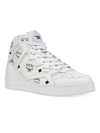 Mcm Neo Terrain Hi Sneakers In Visetos In White