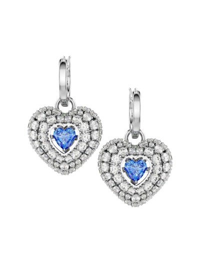 Swarovski Women's Hyperbola Crystal Heart Drop Earrings In Blue