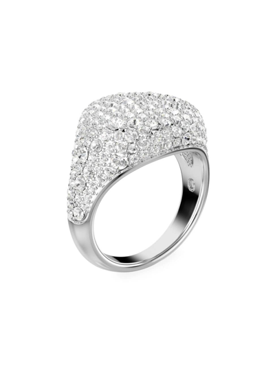 Swarovski White, Rhodium Plated Meteora Cocktail Ring