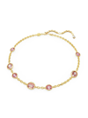 SWAROVSKI WOMEN'S IMBER GOLD-PLATED & PINK CRYSTAL NECKLACE