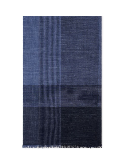 Brunello Cucinelli Silk-linen Scarf In Denim