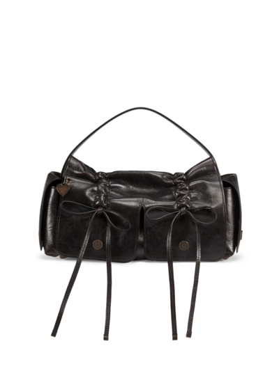 Acne Studios Women's Multipocket Rev Leather Crossbody Bag In Dark Brown