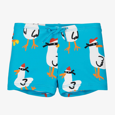 Stella Mccartney Babies'  Kids Boys Blue Seagull Swim Shorts