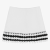 Nessi Byrd Teen Girls White Floral Crochet Beach Skirt In White