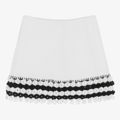 Nessi Byrd Teen Girls White Floral Crochet Beach Skirt