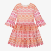 MARLO GIRLS PINK OMBRÉ EMBROIDERED DRESS