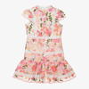 MARLO GIRLS PINK EMBROIDERED FLORAL DRESS