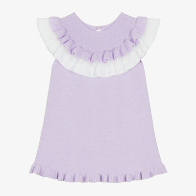 Artesania Granlei Babies' Girls Lilac Purple Knitted Dress