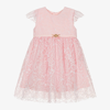 VERSACE GIRLS PALE PINK BAROCCO TULLE DRESS