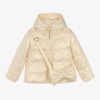 LE CHIC GIRLS PALE GOLD SHIMMER PUFFER JACKET