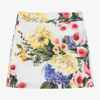 DOLCE & GABBANA GIRLS WHITE FLORAL COTTON SKORT