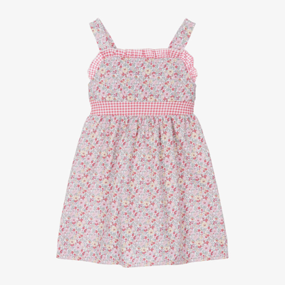 Babidu Babies' Girls Pink Cotton Floral Dress