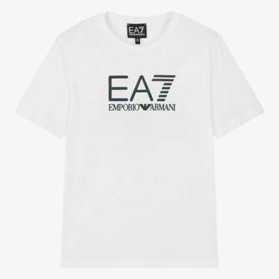 Ea7 Emporio Armani Teen Boys White Cotton T-shirt
