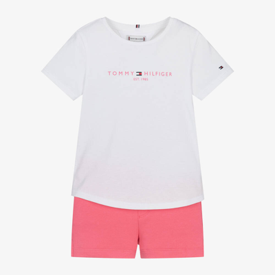 Tommy Hilfiger Kids' Girls Pink Cotton Shorts Set